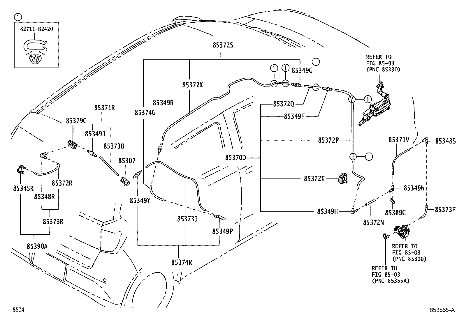 85307-B2080 GROMMET SUB-ASSY, WASHER product image