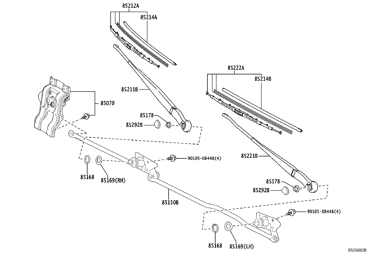 85150-36050 LINK ASSY, WIPER product image