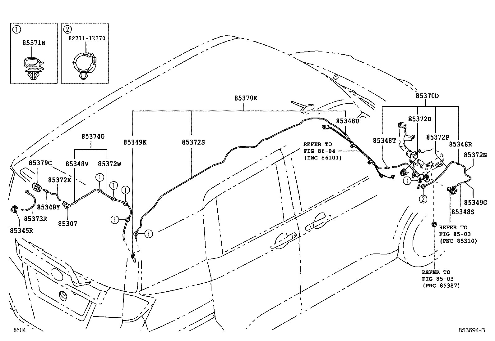 85370-B2C10 HOSE, REAR WASHER (FROM JOINT TO NOZZLE) product image