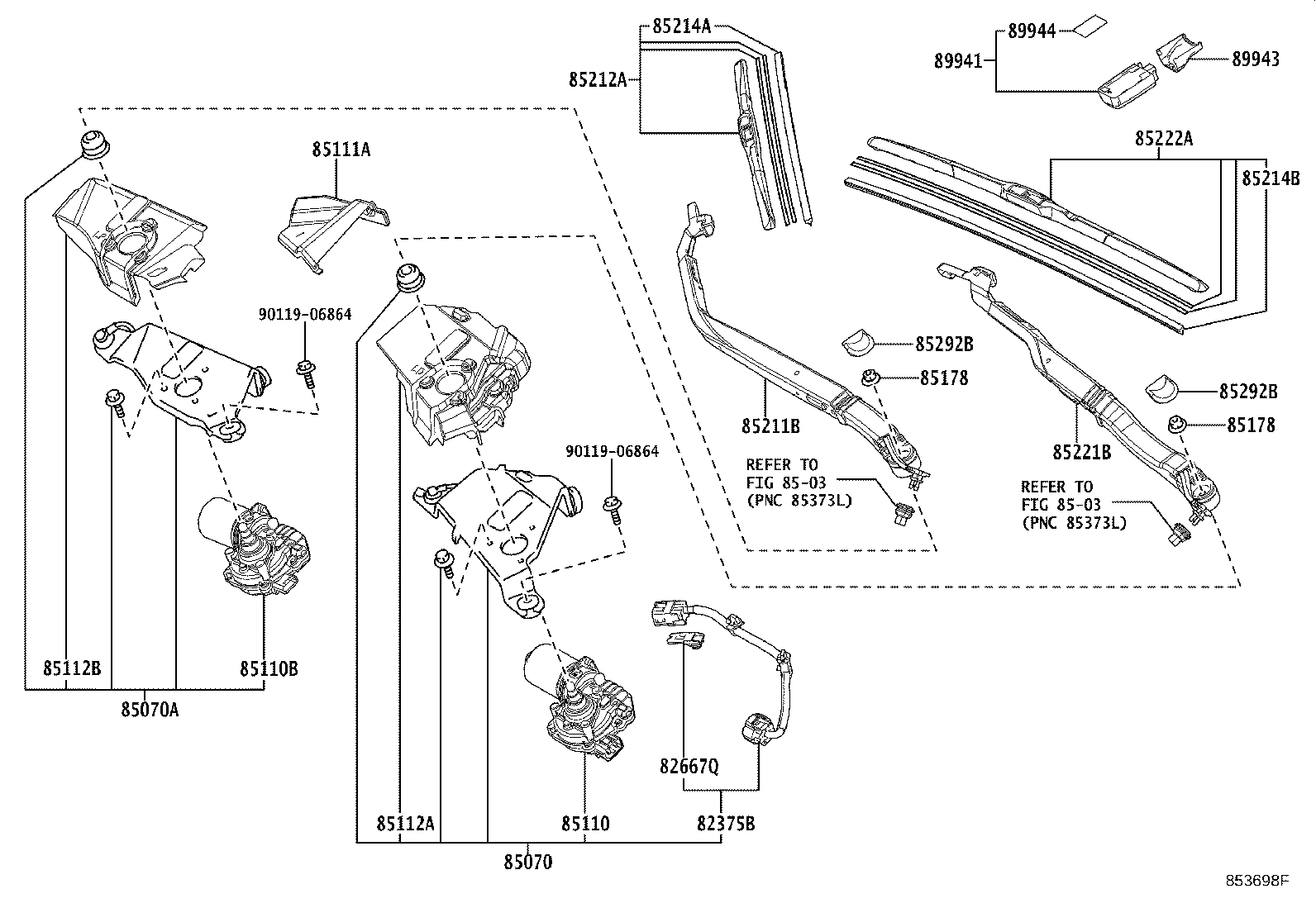 Toyota 85110-11050 MOTOR ASSY, WINDSHIELD WIPER