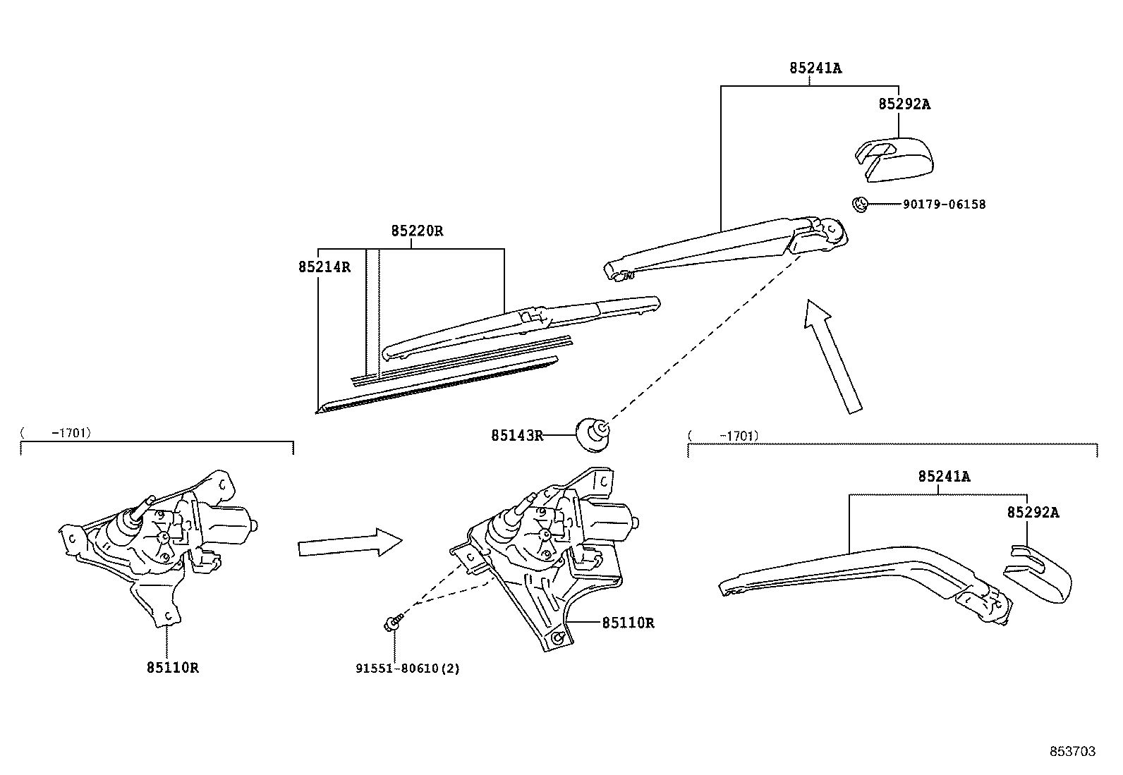 85130-52230 MOTOR ASSY, REAR WIPER product image