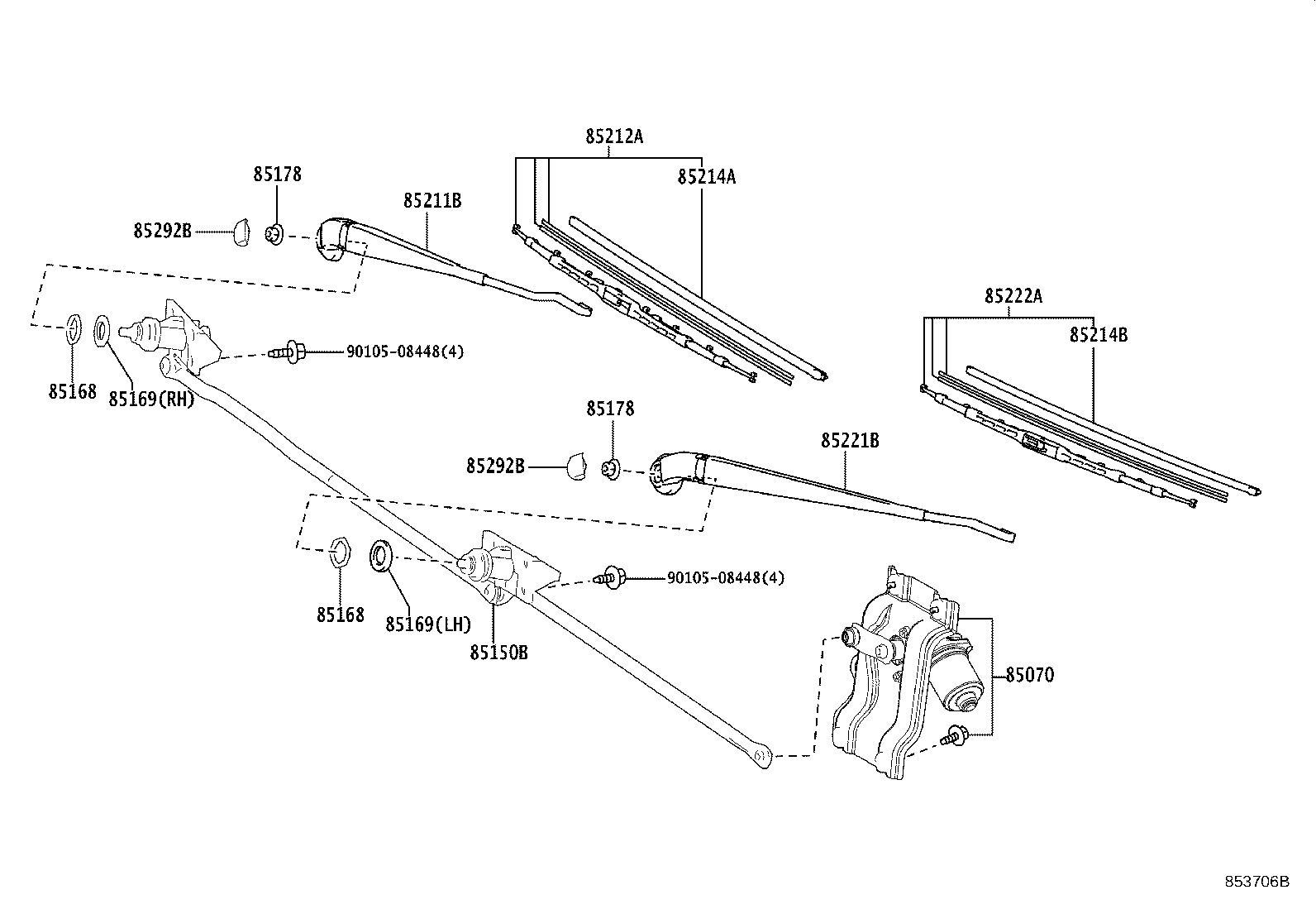 85150-36050 LINK ASSY, WIPER product image