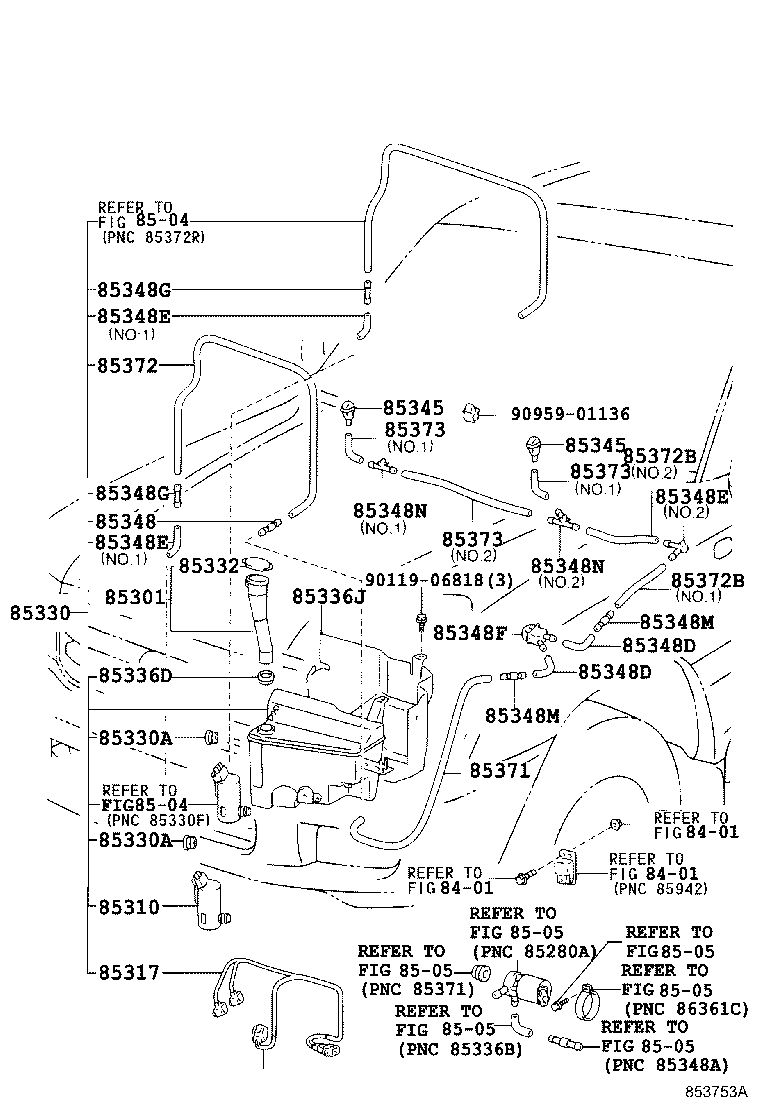 85355-60160 JAR ASSY, WINDSHIELD WASHER product image