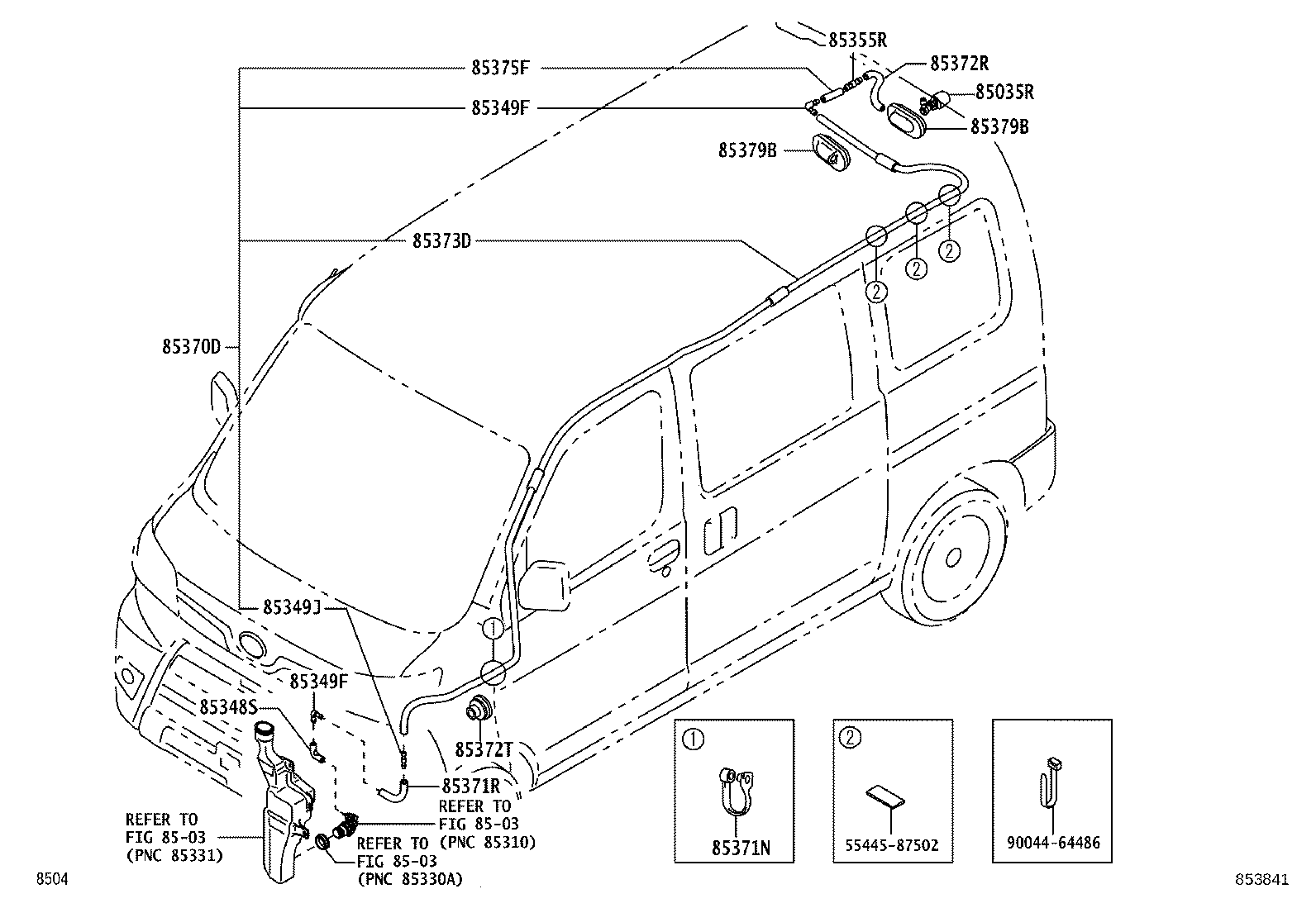 85374-B3020 PIPE, REAR WASHER product image
