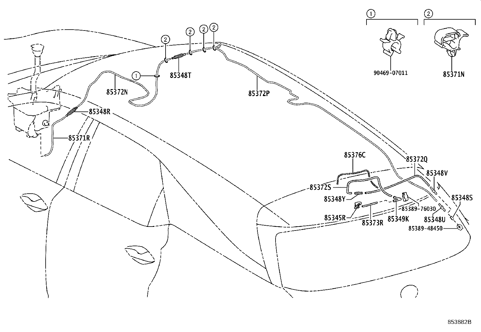 Toyota 85389-26290 SPRING, WASHER HOSE