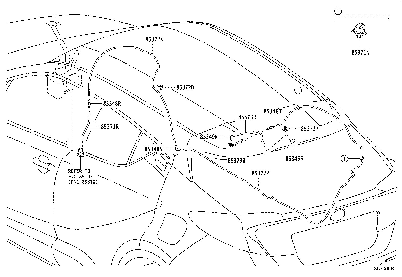 Toyota 90099-62198 HOSE, REAR WASHER (FROM JOINT TO JOINT), NO.2
