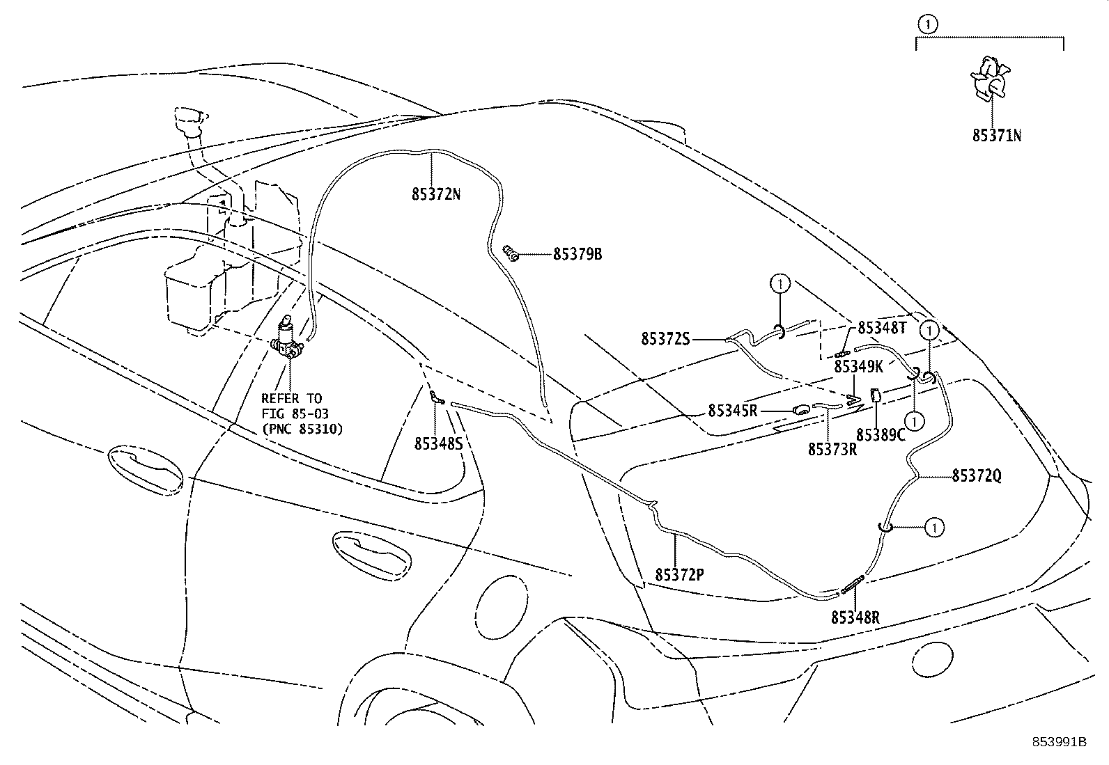 Toyota 85391-76030 NOZZLE, REAR WASHER