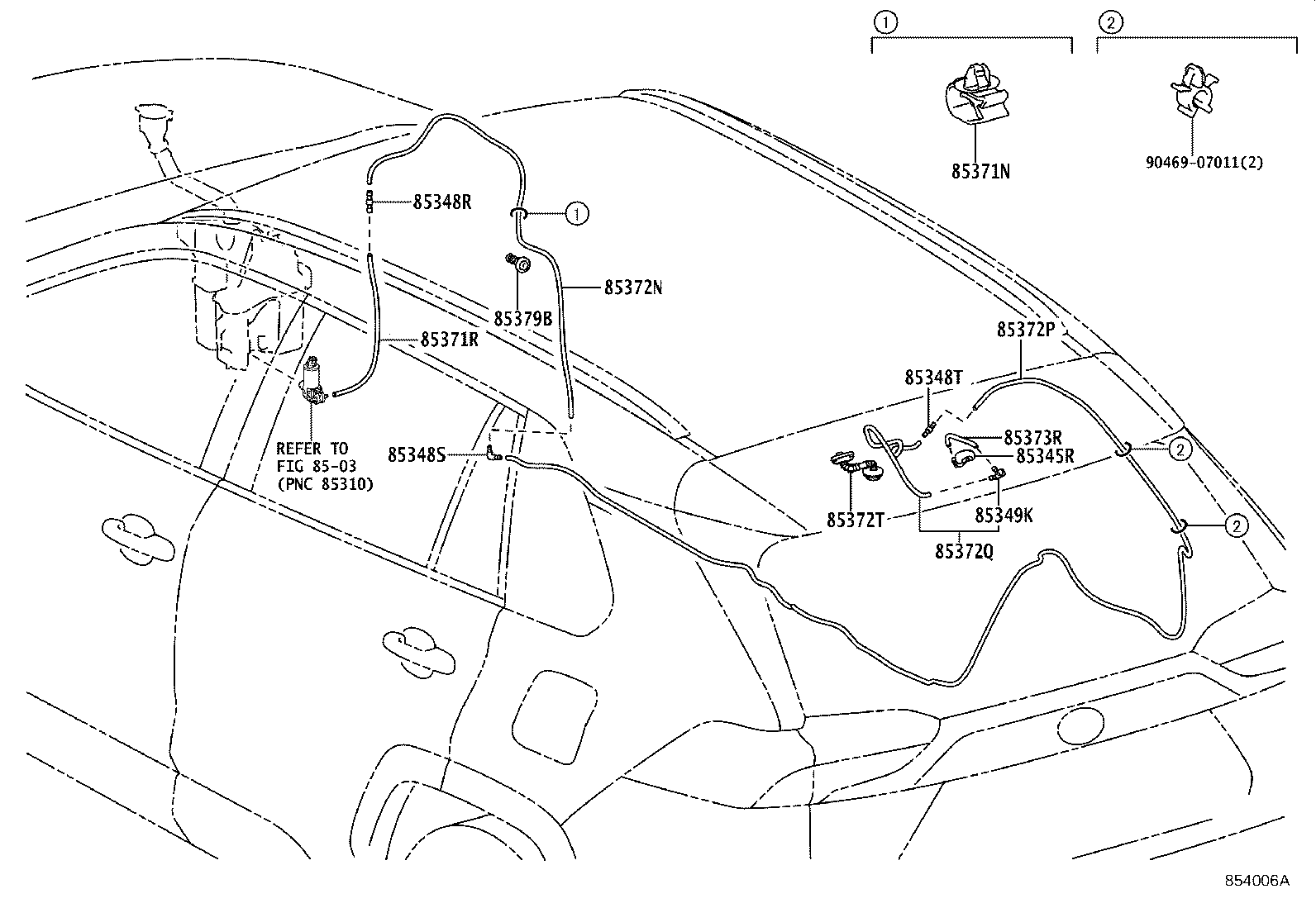 Toyota 90068-33336 HOSE, REAR WASHER (FROM JOINT TO NOZZLE)