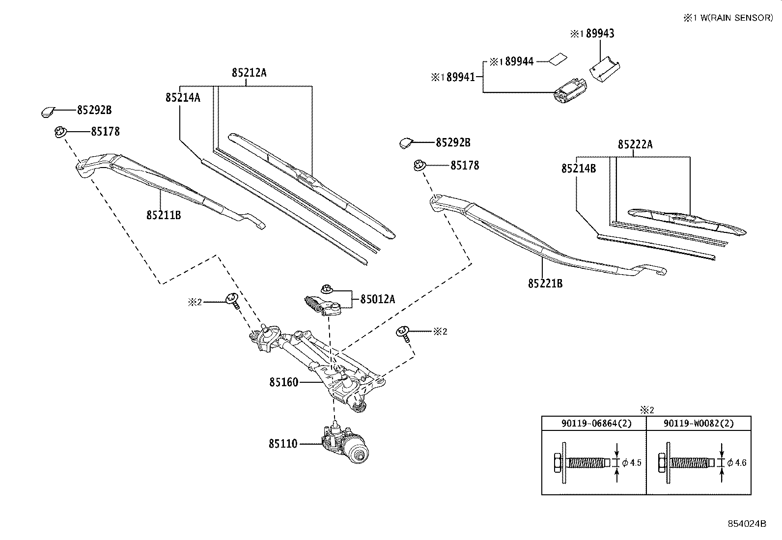 85150-02430 LINK ASSY, WINDSHIELD WIPER product image