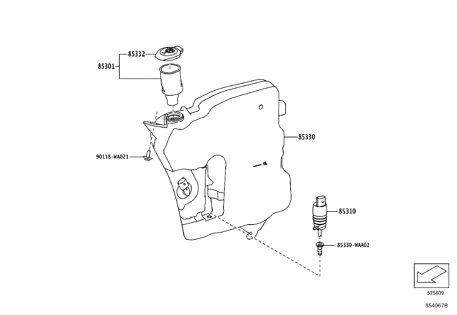 Toyota 85315-WAA01 JAR ASSY, WINDSHIELD WASHER