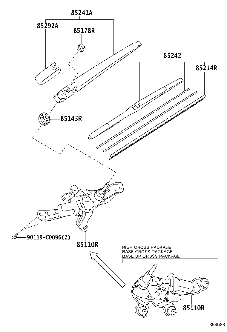 85242-0D050 BLADE, RR WIPER product image