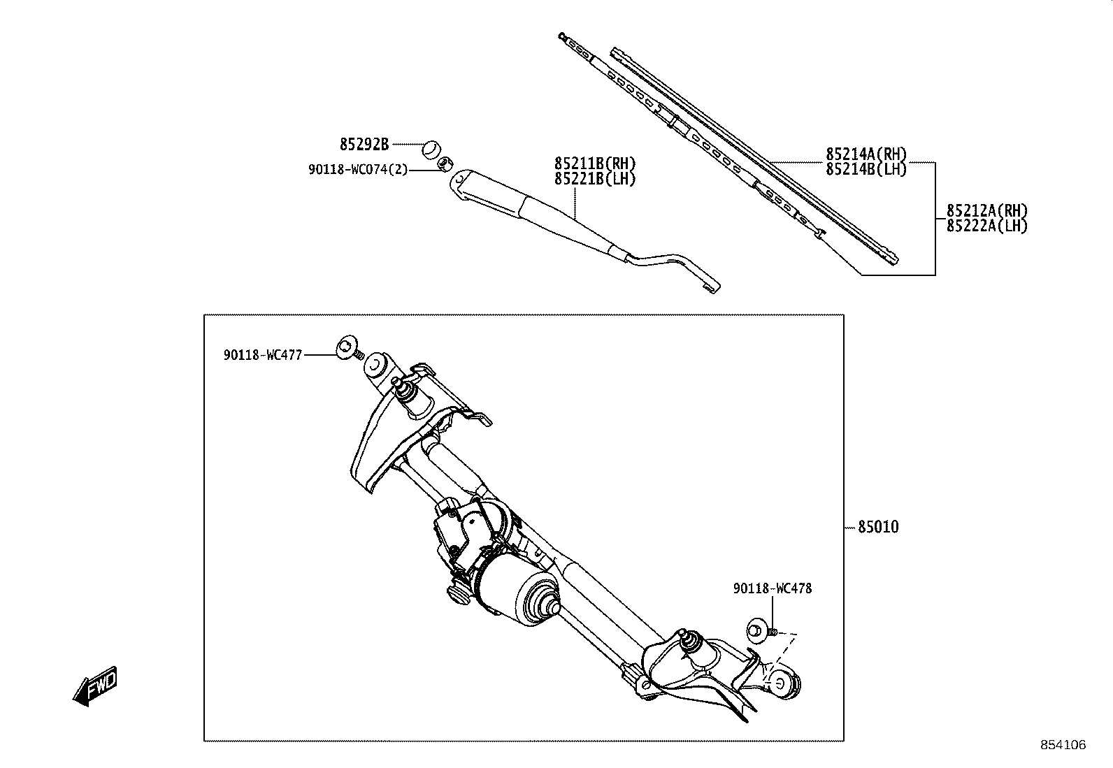 85292-WC002 CAP, FRONT WIPER ARM HEAD product image