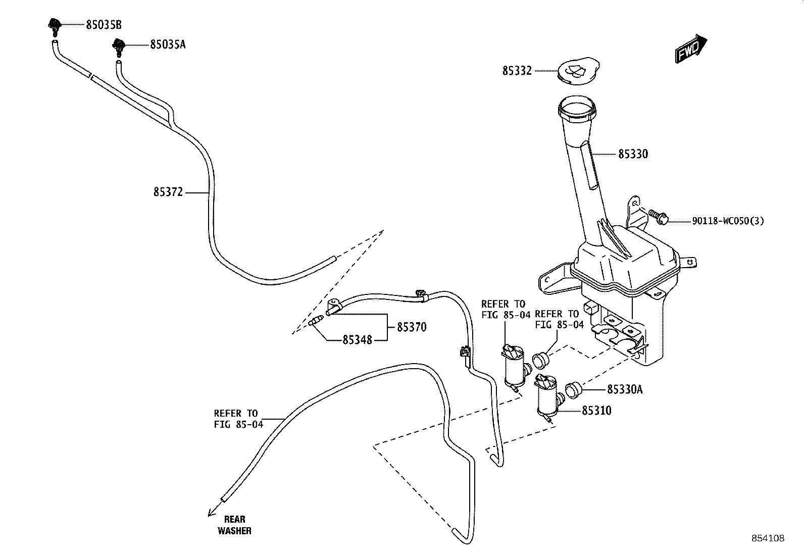 85381-WC002 NOZZLE, FR WASHER, RH product image