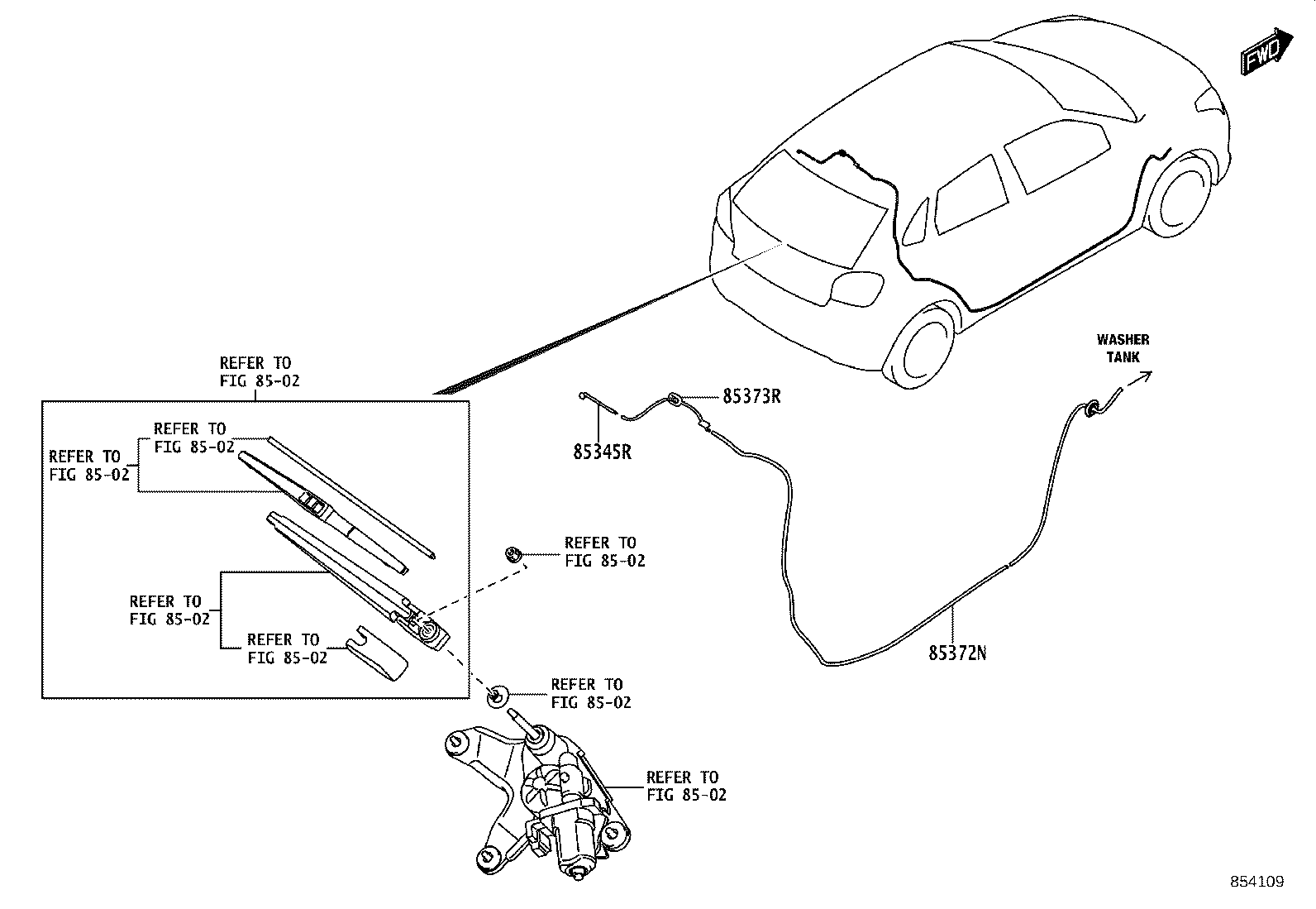 90118-WC484 NOZZLE, REAR WASHER product image