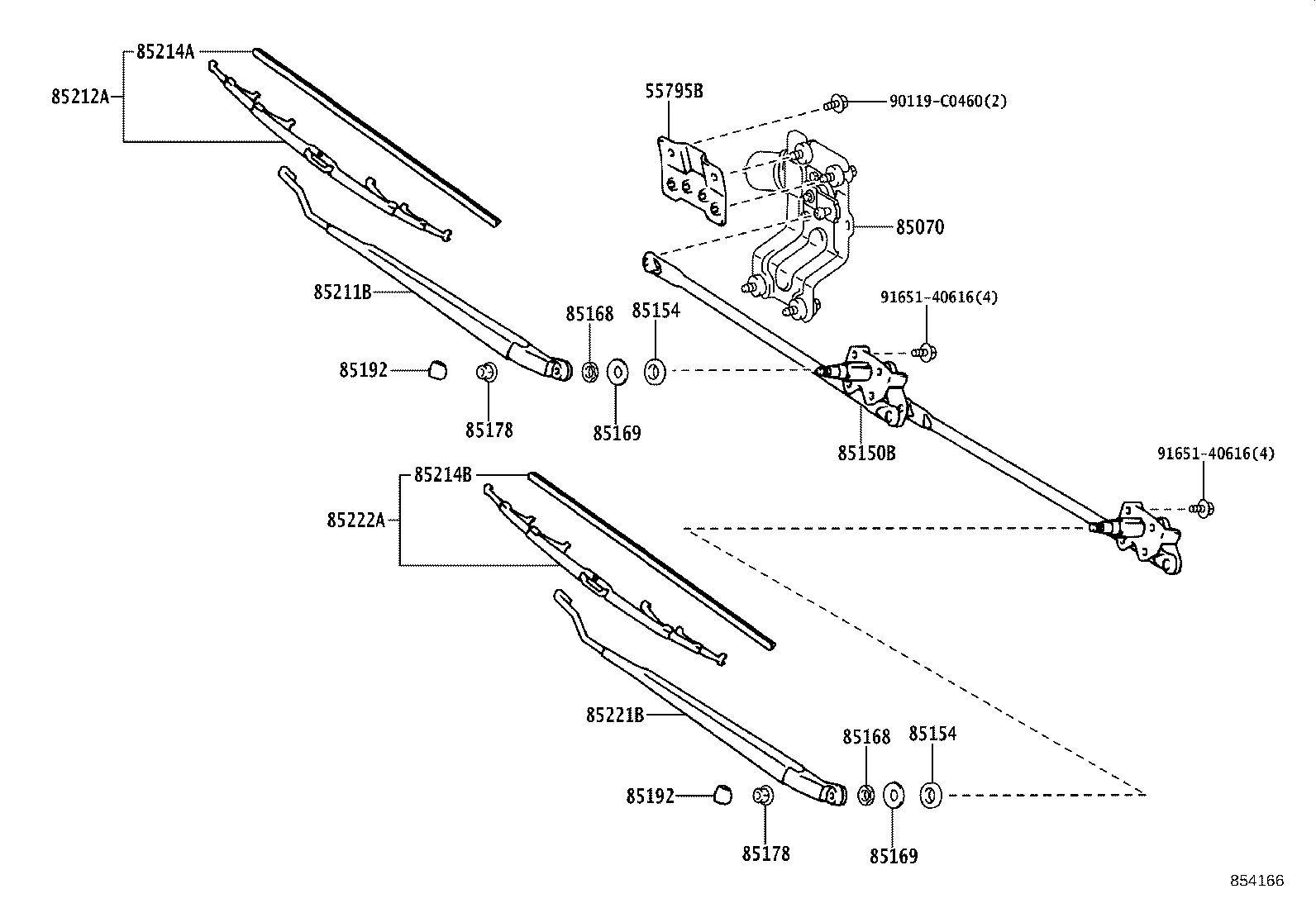 55795-36011 BRACKET, FRONT WIPER MOTOR product image