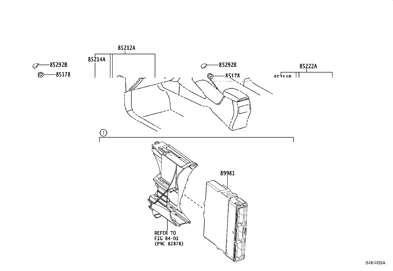 85221-12600 ARM, FRONT WIPER, LH product image