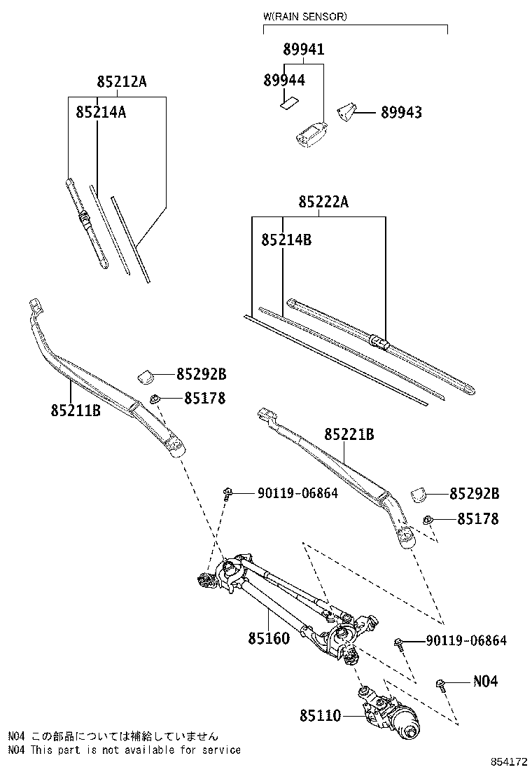85150-78050 LINK ASSY, WINDSHIELD WIPER product image