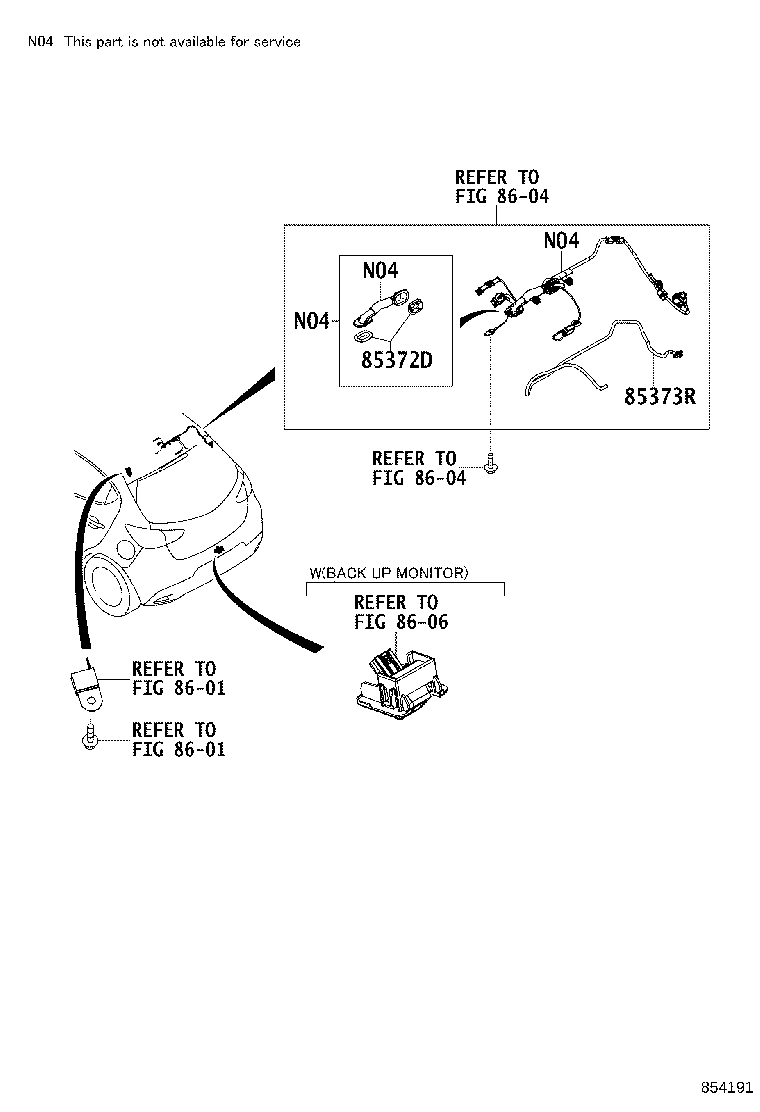 85373-WB002 GROMMET, REAR WASHER HOSE product image