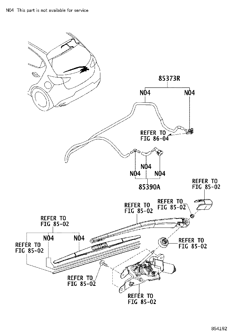 85373-WB002 GROMMET, REAR WASHER HOSE product image