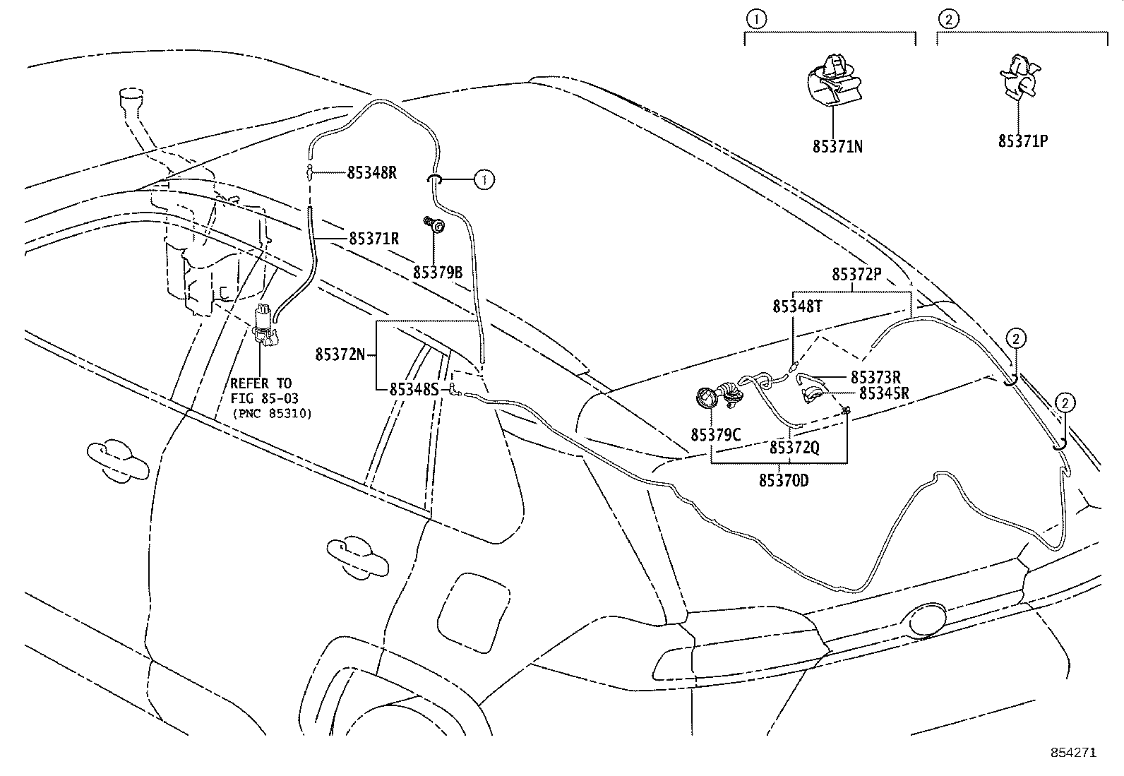 85374-0R030 HOSE, REAR WASHER (FROM JOINT TO JOINT), NO.3 product image
