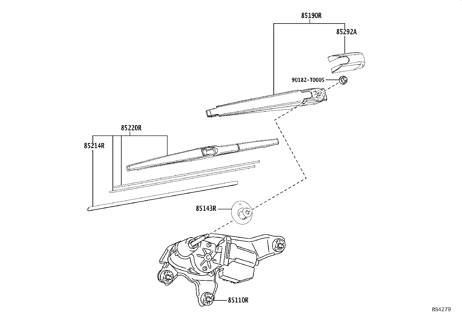 85292-0K080 CAP, REAR WIPER ARM HEAD product image