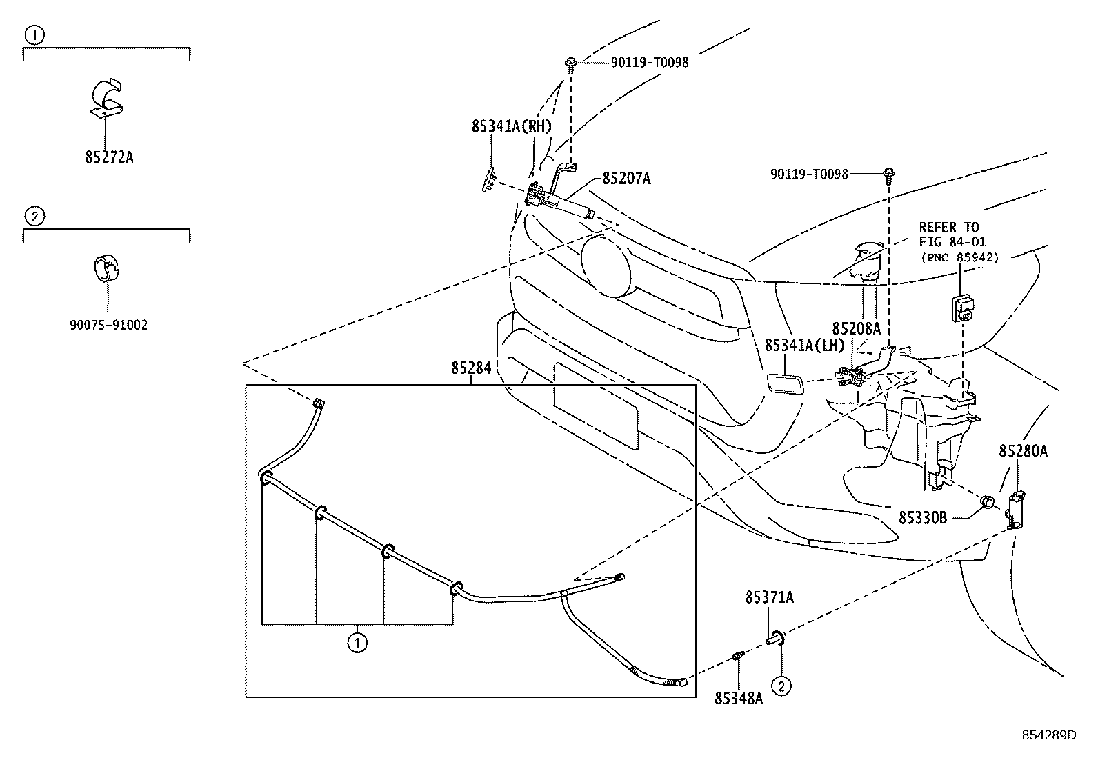 85271-0K050 HOSE ASSY, HEADLAMP CLEANER WASHER product image
