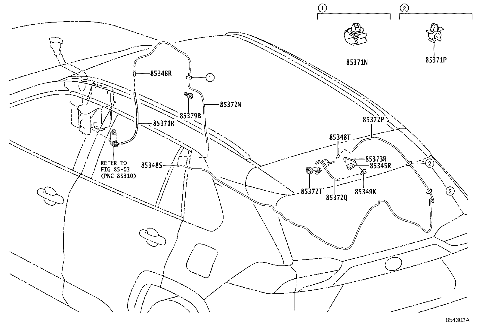 Toyota 90099-62124 HOSE, REAR WASHER (FROM JOINT TO JOINT), NO.2
