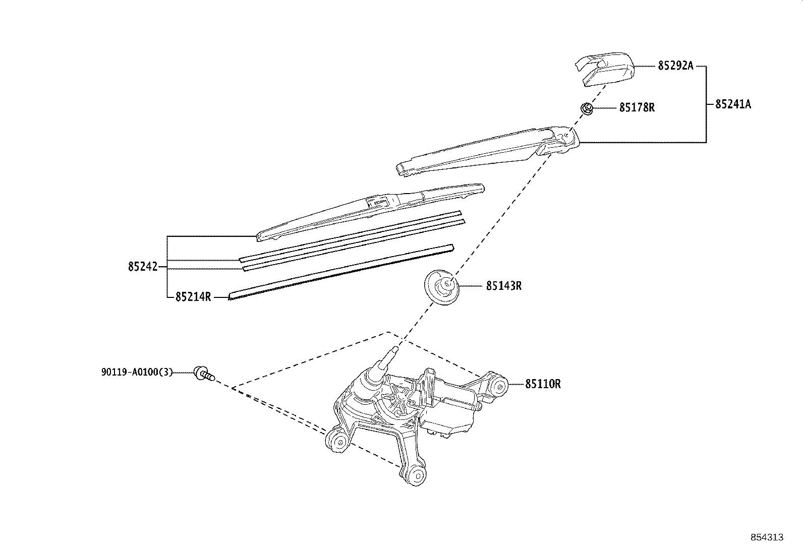85143-0R030 GROMMET, REAR WIPER MOTOR product image