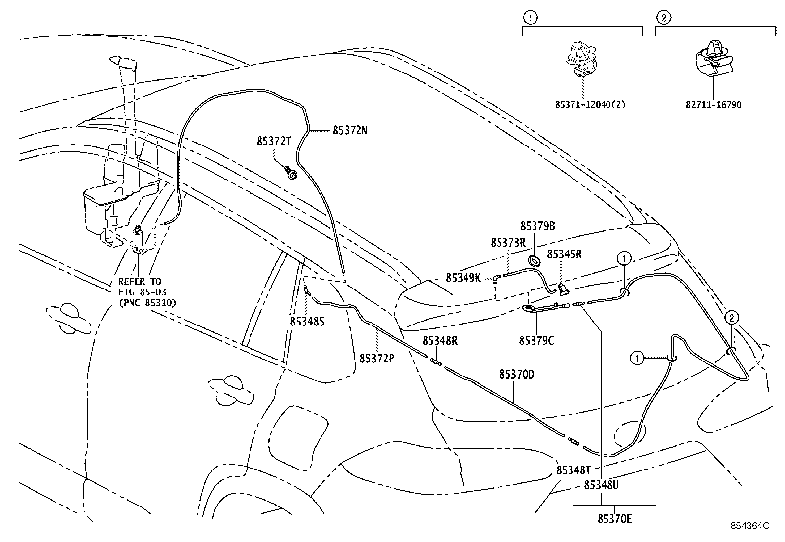 90068-33409 HOSE, REAR WASHER (FROM JOINT TO JOINT), NO.2 product image