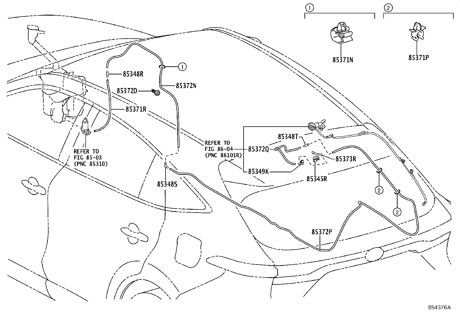 Toyota 90099-62230 HOSE, REAR WASHER (FROM JOINT TO NOZZLE)