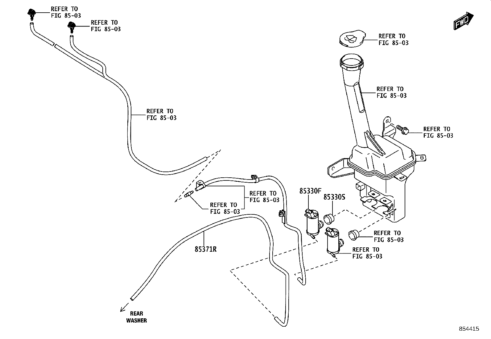 90118-WC702 HOSE, REAR WASHER (FROM JOINT TO JOINT), NO.1 product image
