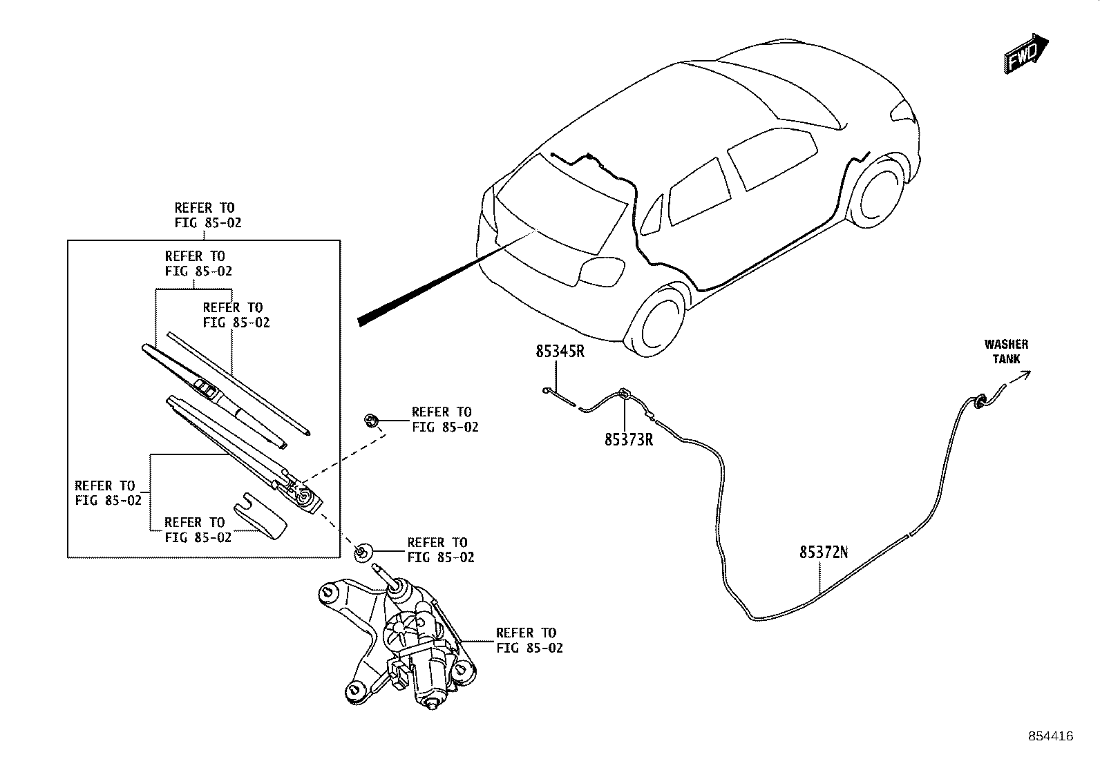 90118-WC702 HOSE, REAR WASHER (FROM JOINT TO JOINT), NO.1 product image