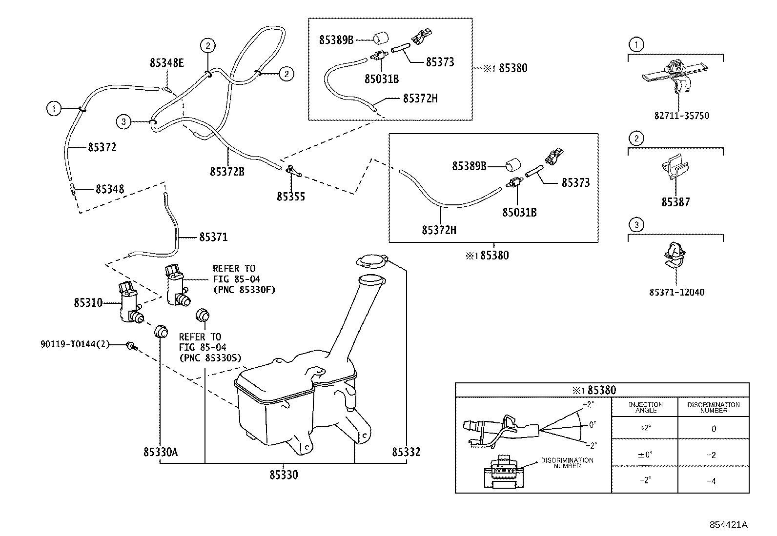 90068-33394 HOSE, WINDSHIELD WASHER (FROM JOINT TO NOZZLE) product image