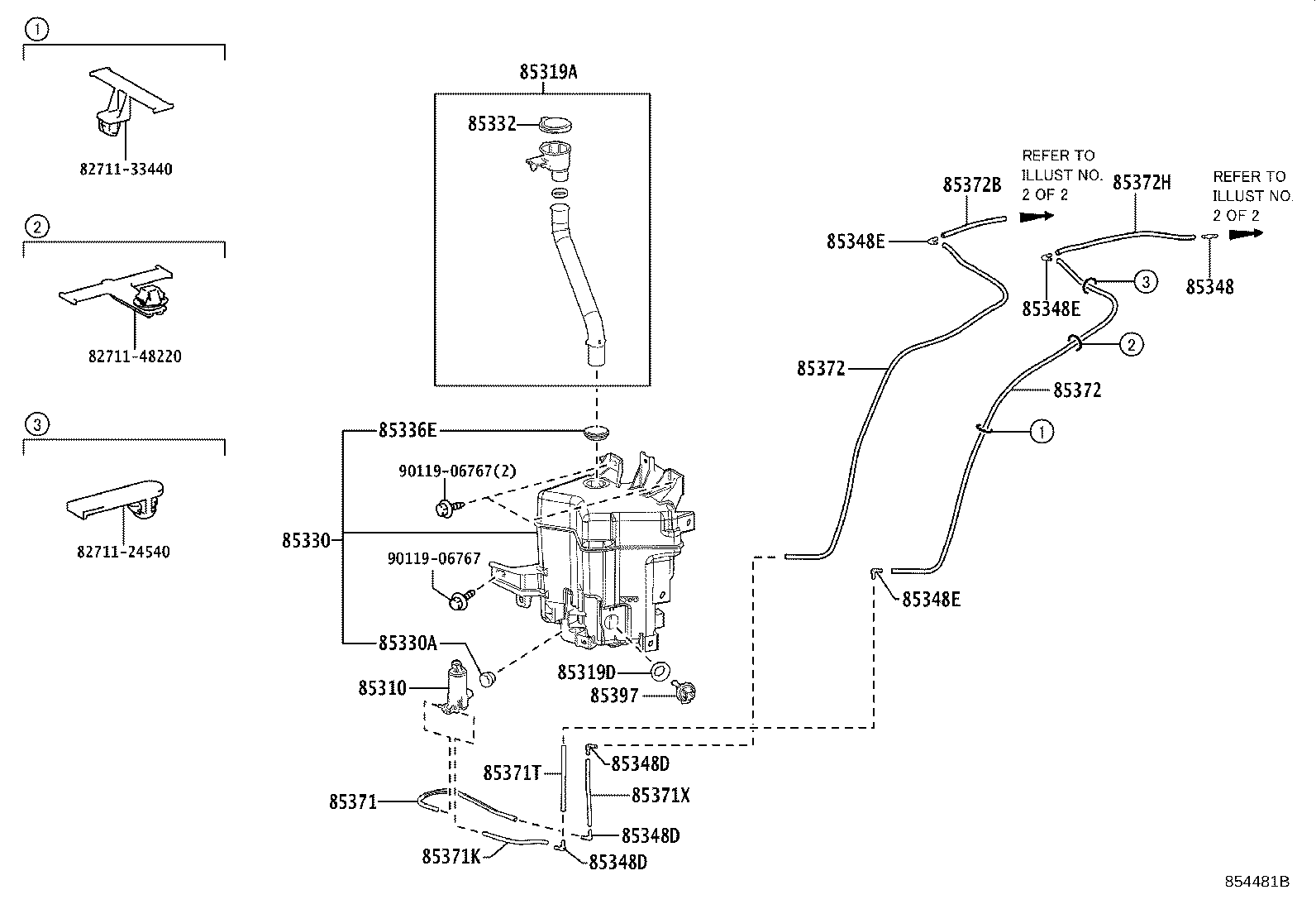 Toyota 85330-11040 MOTOR AND PUMP ASSY, WINDSHIELD WASHER