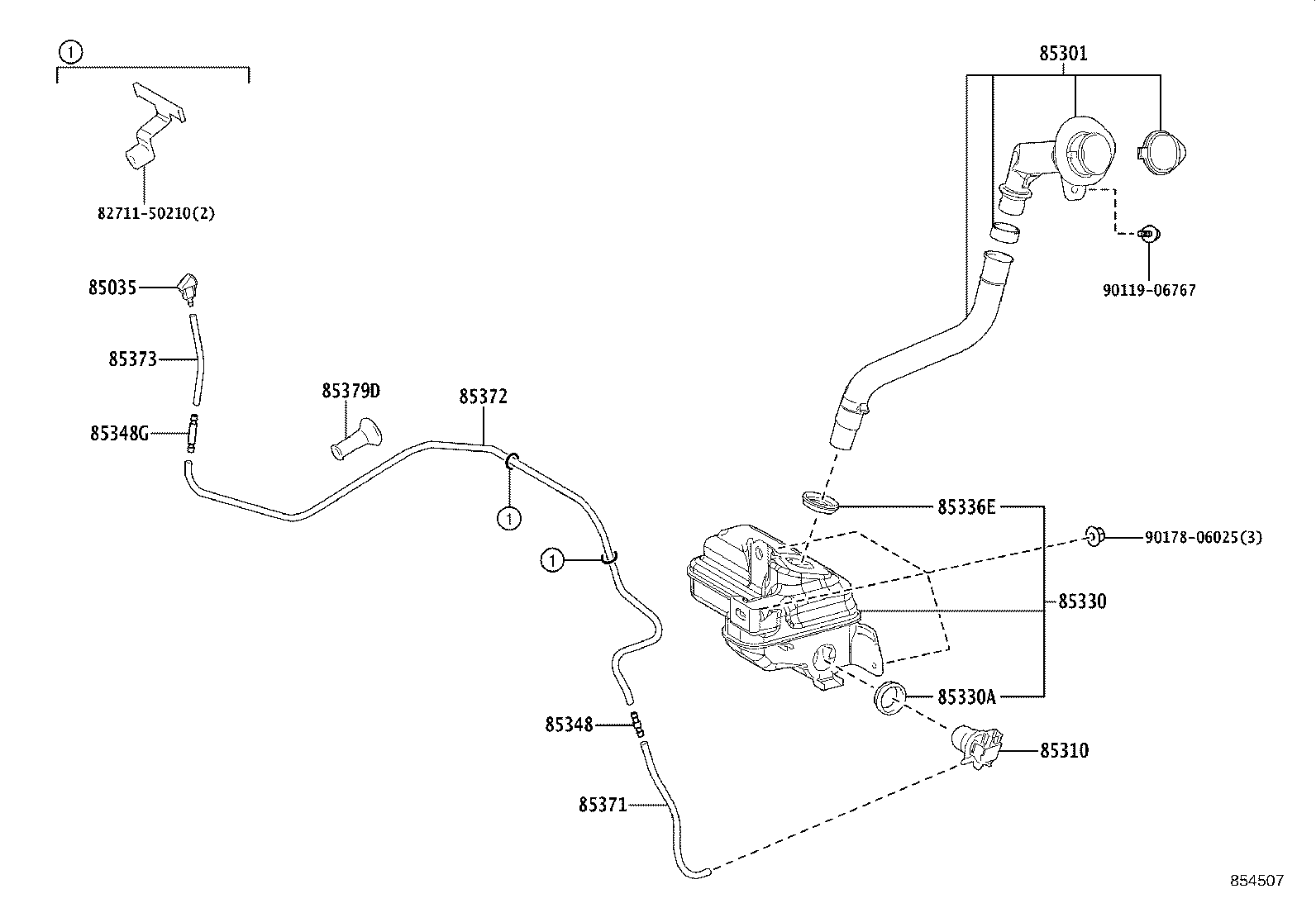 85301-55010 INLET SUB-ASSY, WASHER product image