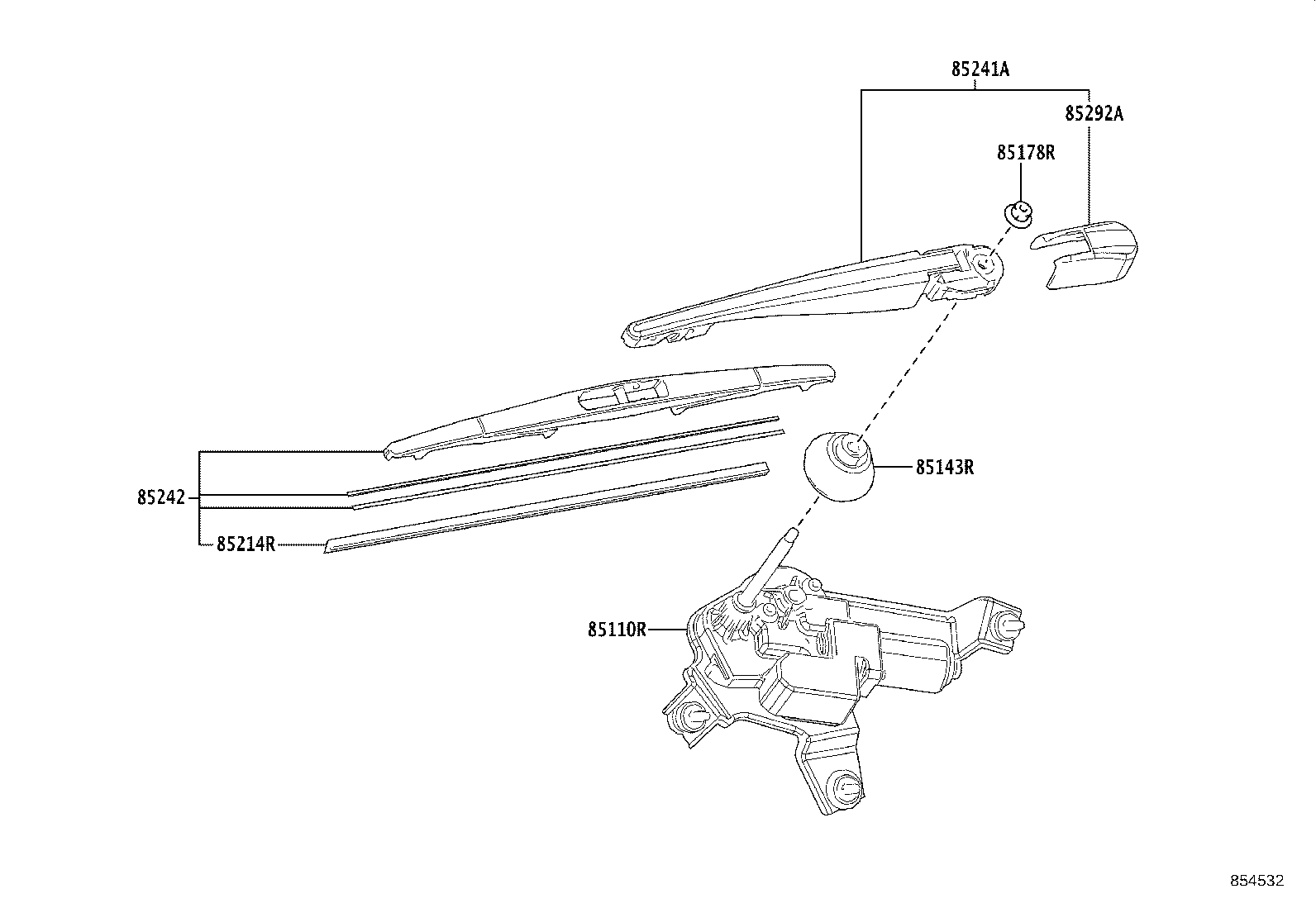 85143-0A020 GROMMET, REAR WIPER MOTOR product image