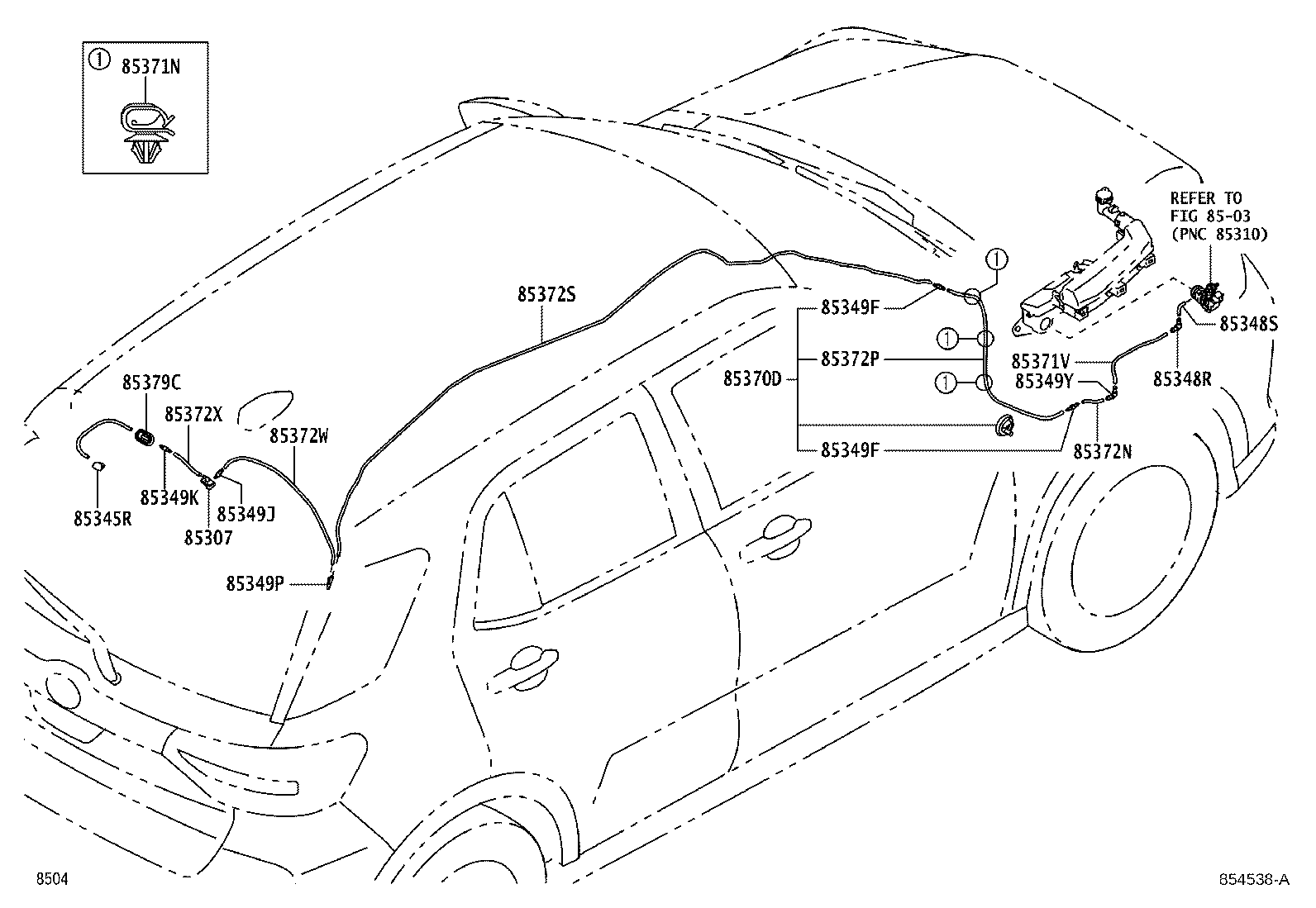 Toyota 82711-BZ100 CLAMP, REAR WASHER HOSE
