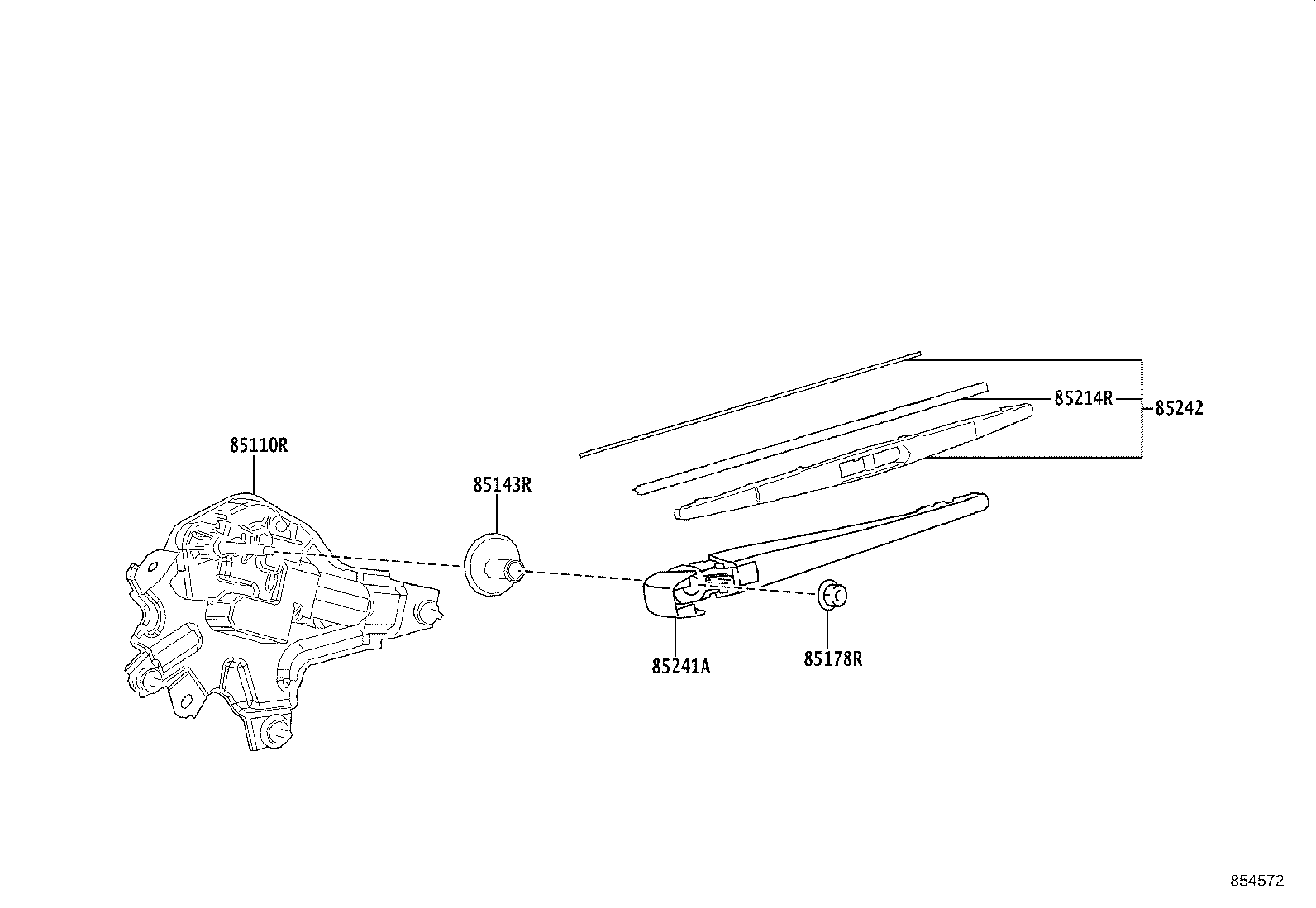 85143-60180 GROMMET, REAR WIPER MOTOR product image