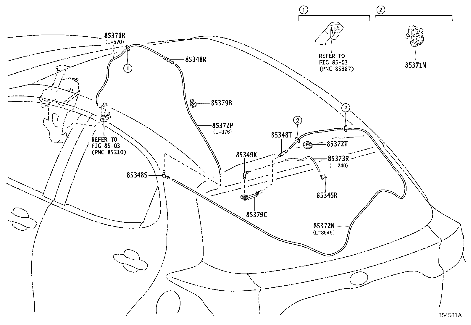 85391-0D110 NOZZLE, REAR WASHER product image