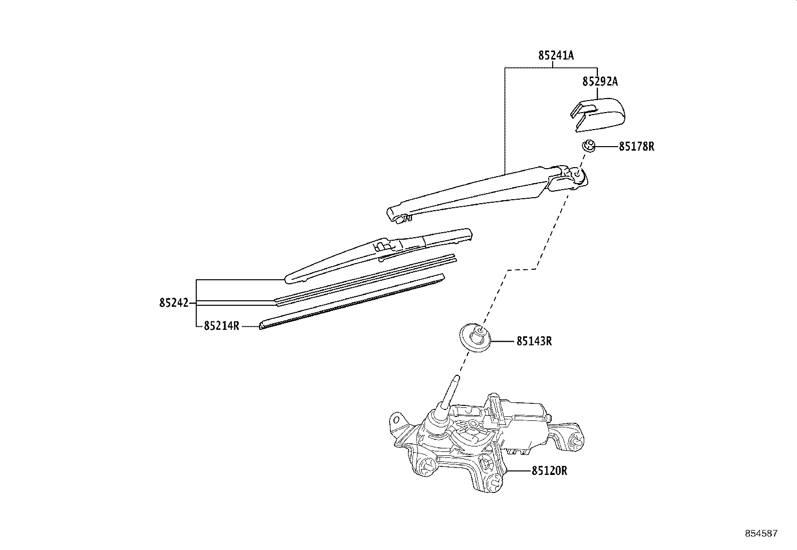 85242-0D160 BLADE, RR WIPER product image