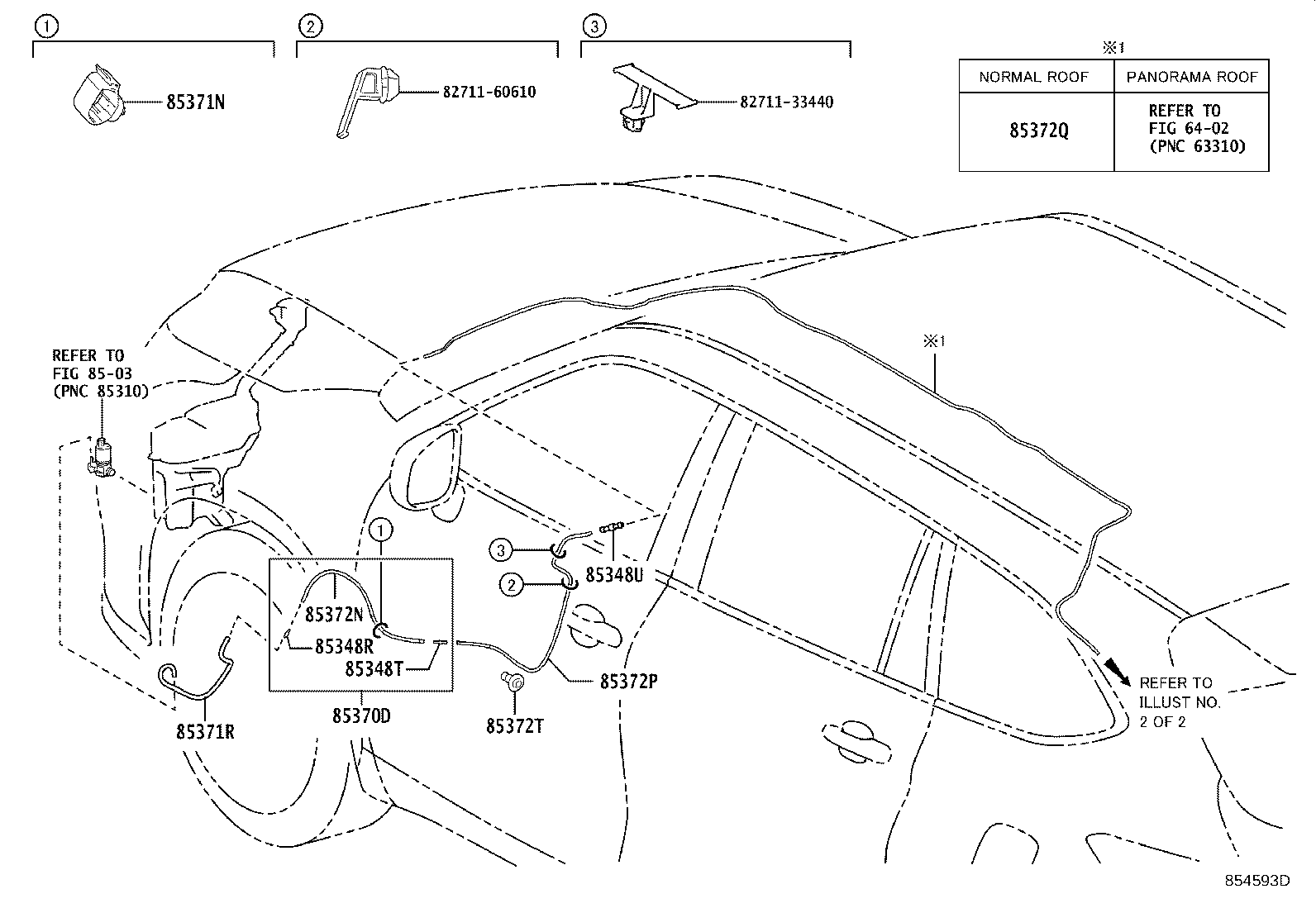 85370-0E560 HOSE, REAR WASHER (FROM JOINT TO JOINT), NO.3 product image