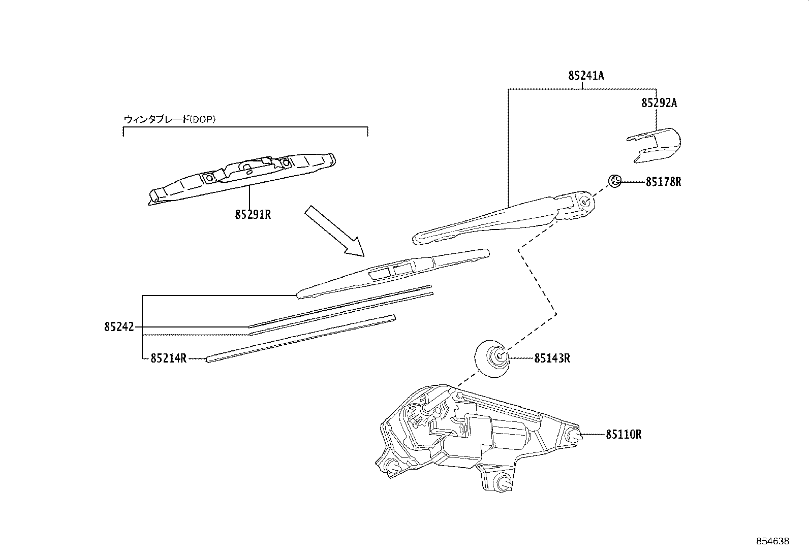 85143-52050 GROMMET, REAR WIPER MOTOR product image
