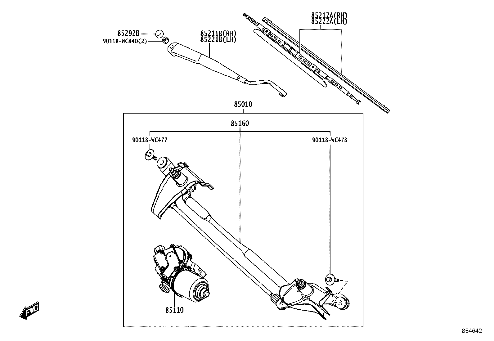 85150-WC002 LINK ASSY, WINDSHIELD WIPER product image