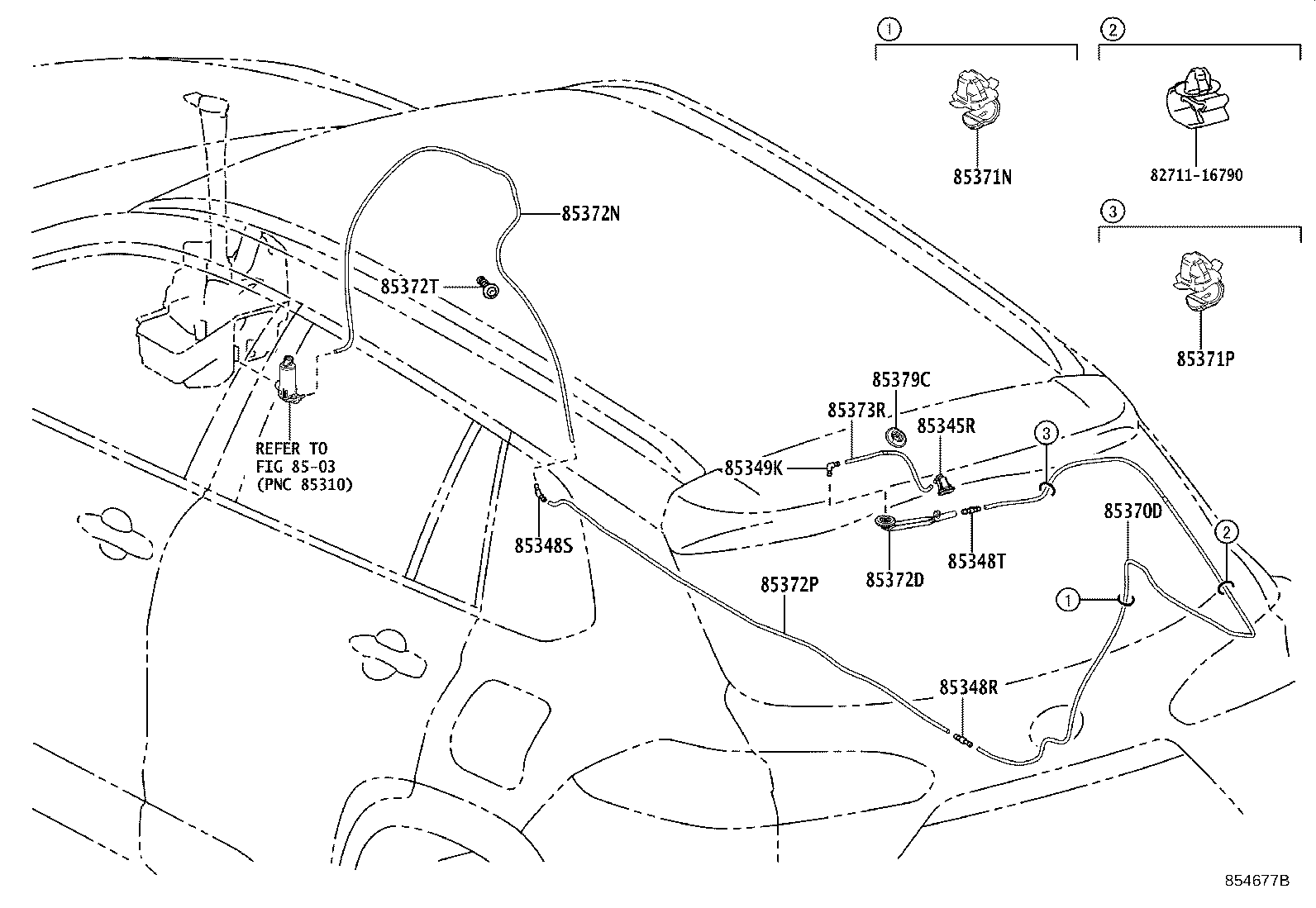 Toyota 90068-33406 HOSE ASSY, REAR WASHER, NO.1