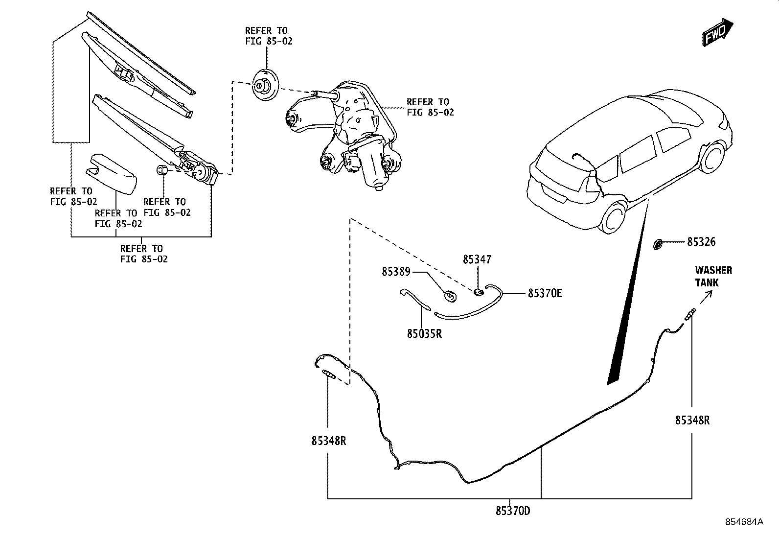 85321-WC005 JOINT, REAR WASHER HOSE, NO.1 product image