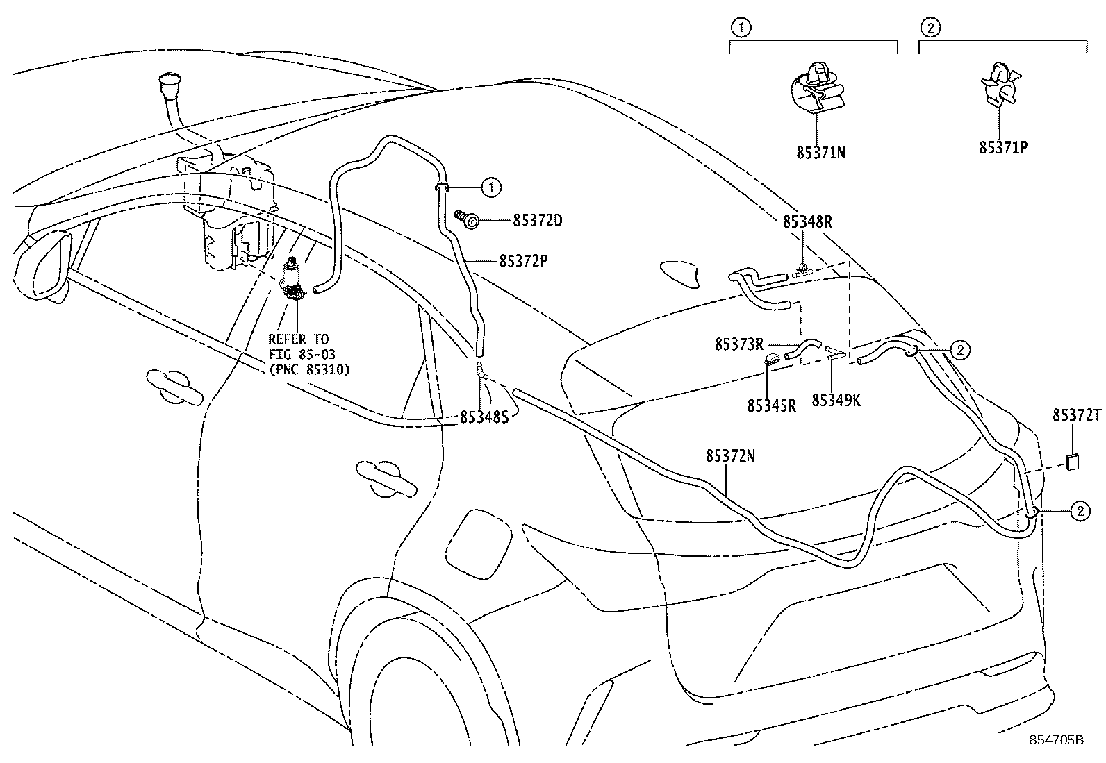Toyota 85376-26530 JOINT, REAR WASHER HOSE, NO.3