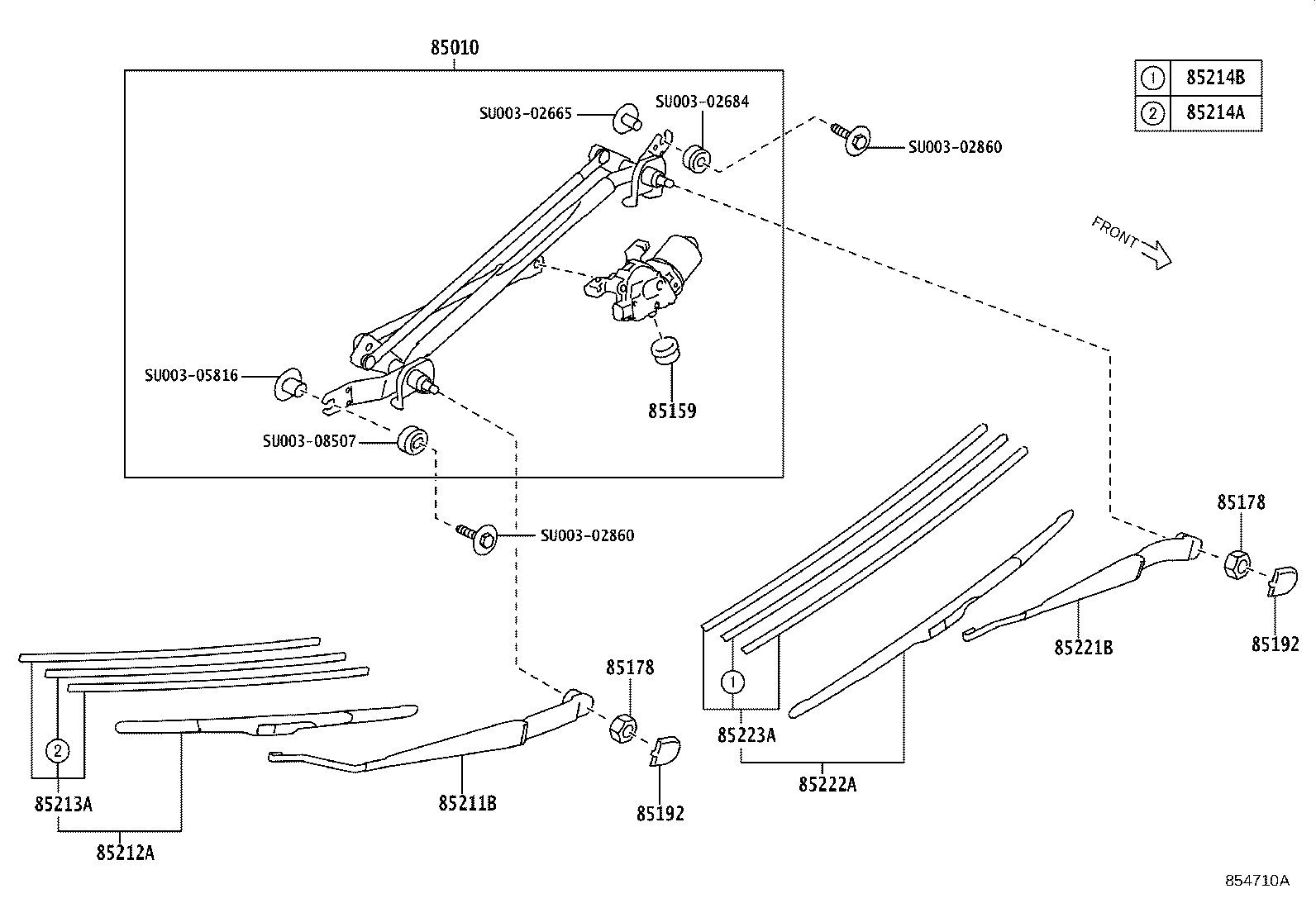 Toyota SU003-09467 RUBBER, WIPER, RH