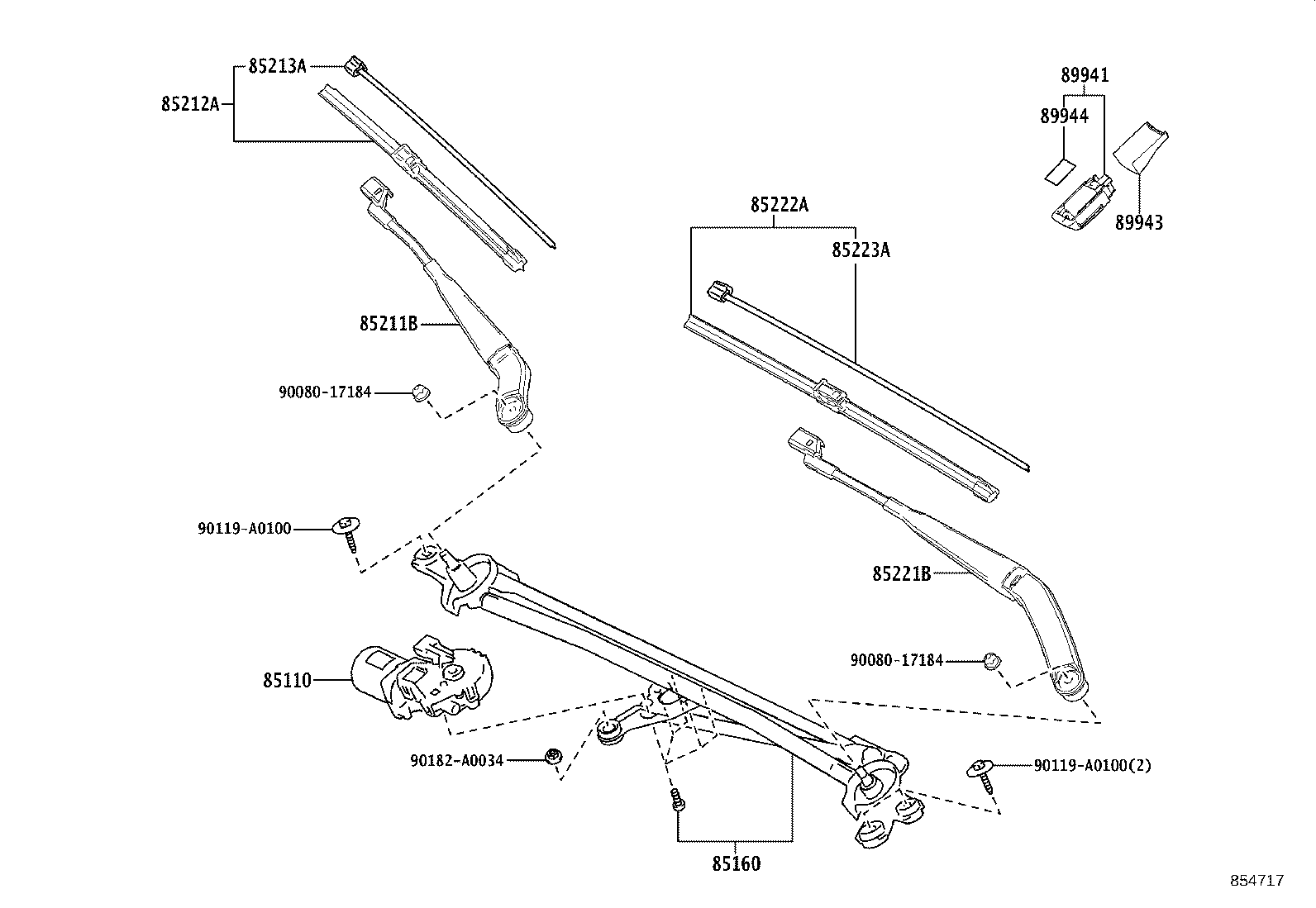 85110-0C040 MOTOR ASSY, WINDSHIELD WIPER product image