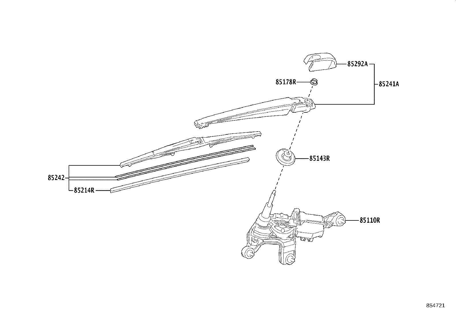 85143-0R040 GROMMET, REAR WIPER MOTOR product image