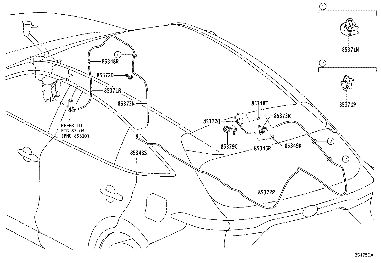90069-46142 HOSE, REAR WASHER (FROM JOINT TO NOZZLE) product image